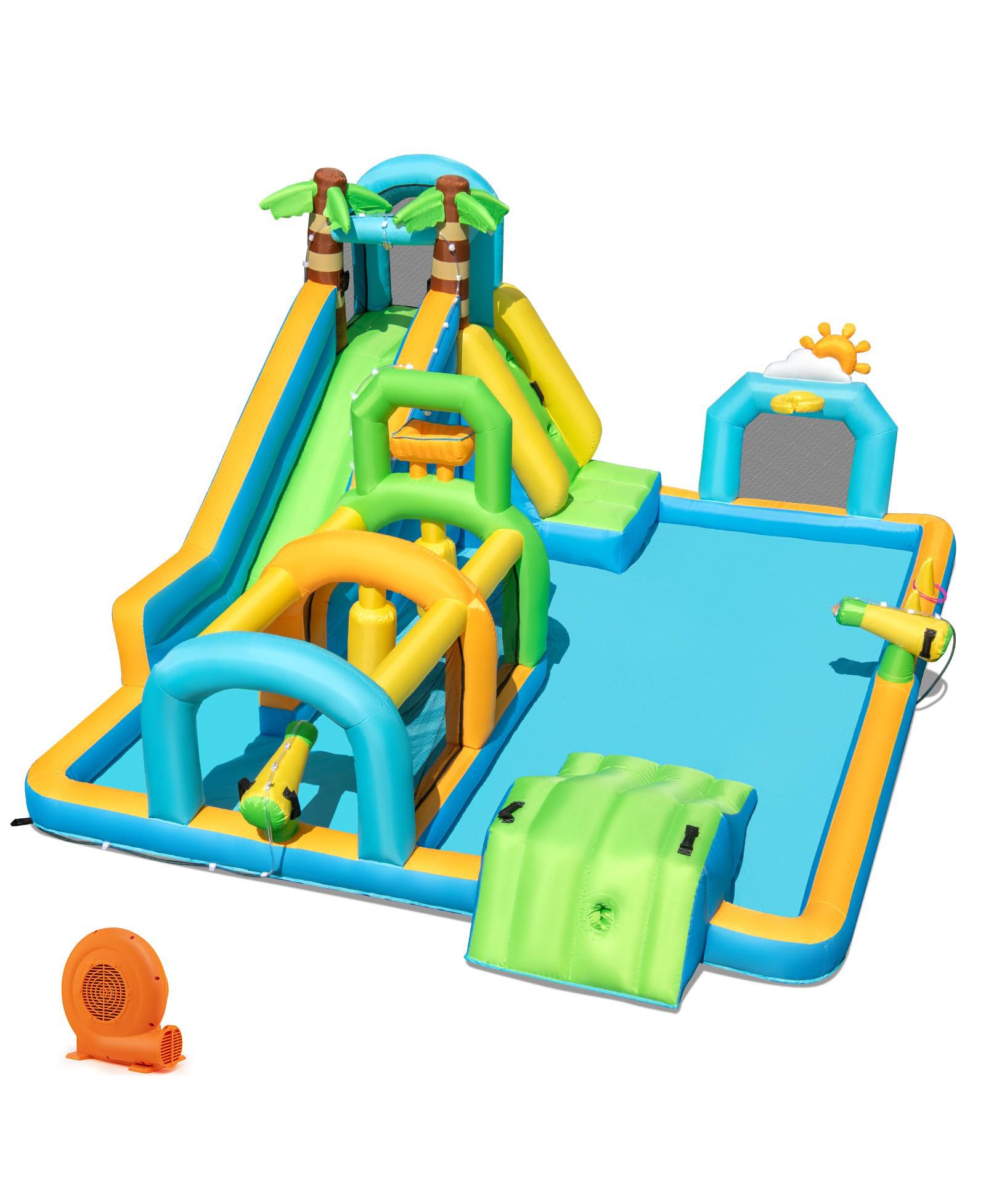Надувной водный аттракцион Mecale Tropical Dual Water Slide с воздуходувкой 750W