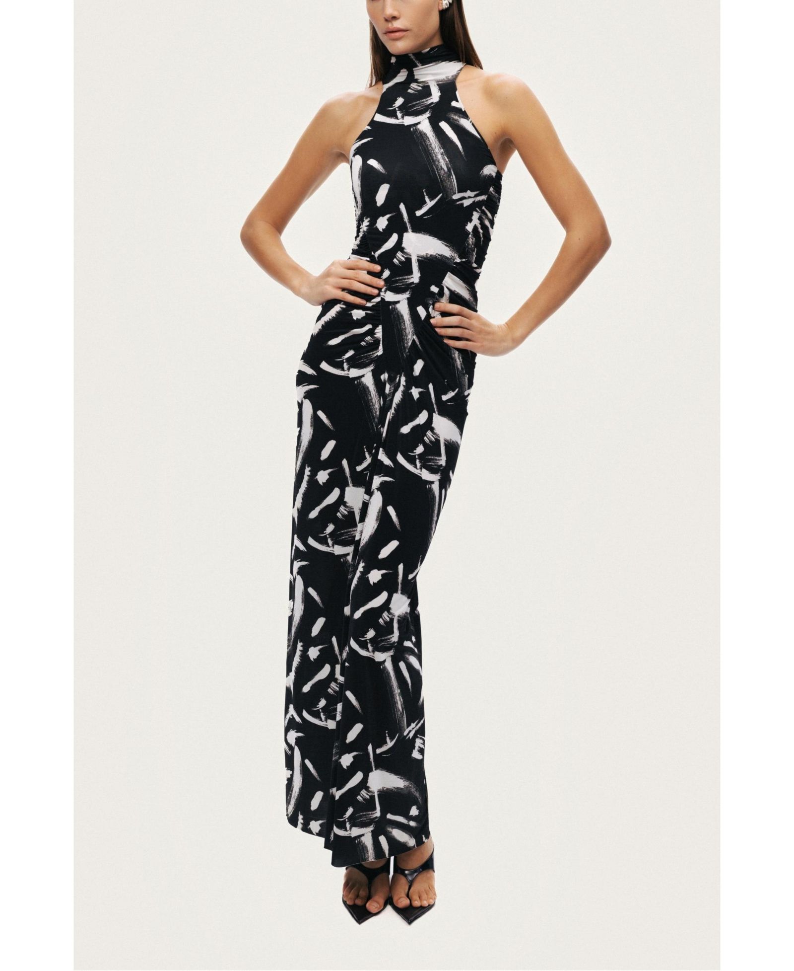 NOCTURNE Women's Printed Halter Maxi Dress