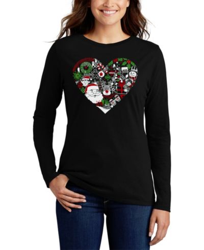 Женская футболка LA Pop Art Christmas Themed Heart Word Art
