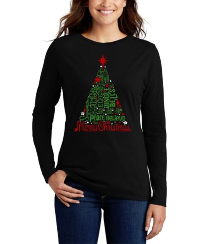 Женская футболка LA Pop Art Holiday Christmas Tree Word Art Flowy