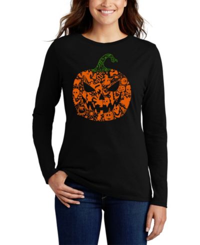 Женская футболка LA Pop Art Halloween Pumpkin Word Art Flowy