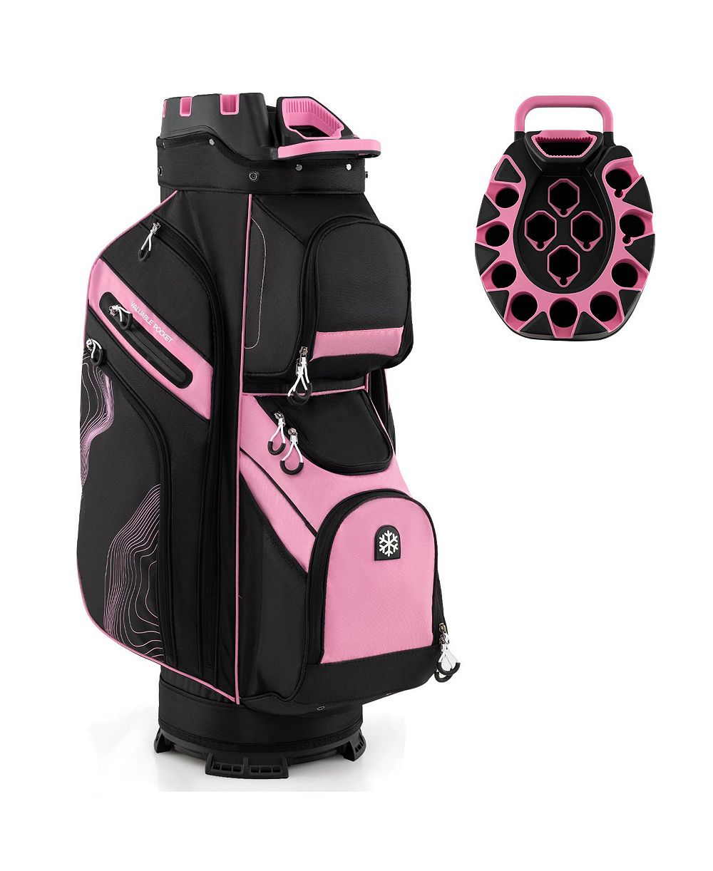 Gymax Golf Cart Bag Molded Lock Top Golf Bag with 14-Way Full Length Dividers 11 Pockets