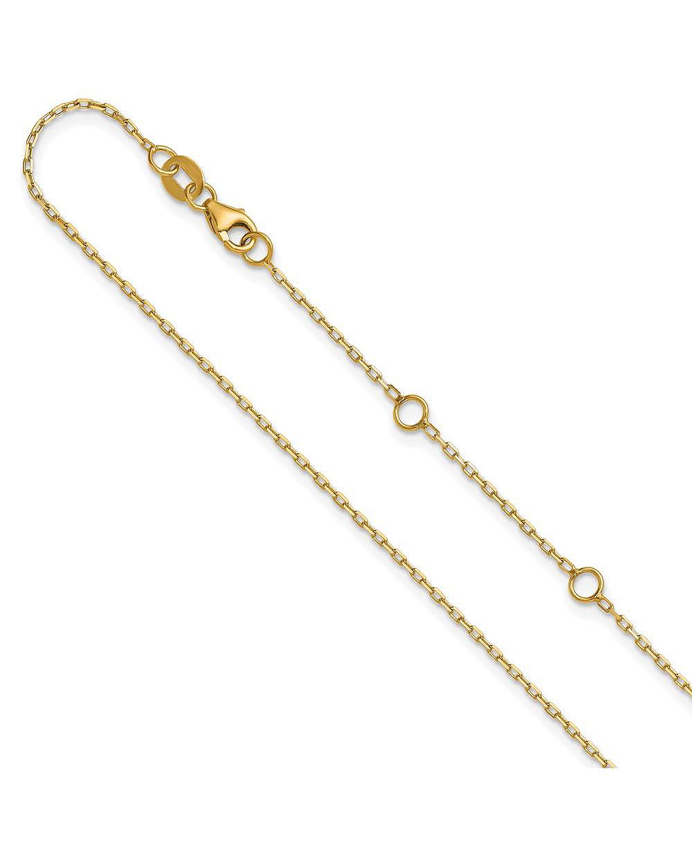 Curata Jewelry ожерелье-цепочка 18k Yellow Gold Italian 1.15mm Sparkle-Cut Open Elongated Cable