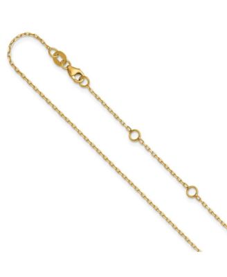 Золотая цепочка Curata Jewelry 18k Yellow Gold Sparkle-Cut Open Elongated Cable Necklace 16-24 Inches