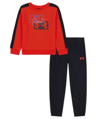 Under Armour Boys' 4-7 Rival Fleece Long-Sleeve Crewneck Sweatshirt and Joggers, 2-Piece Set