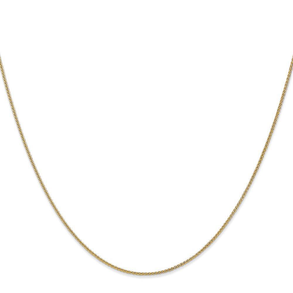 Curata Jewelry Solid 18k Gold Italian 1mm Sparkle-Cut Spiga Chain Necklace