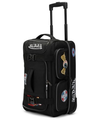 Von Dutch Signature Patch 28" Checked Rolling Duffel