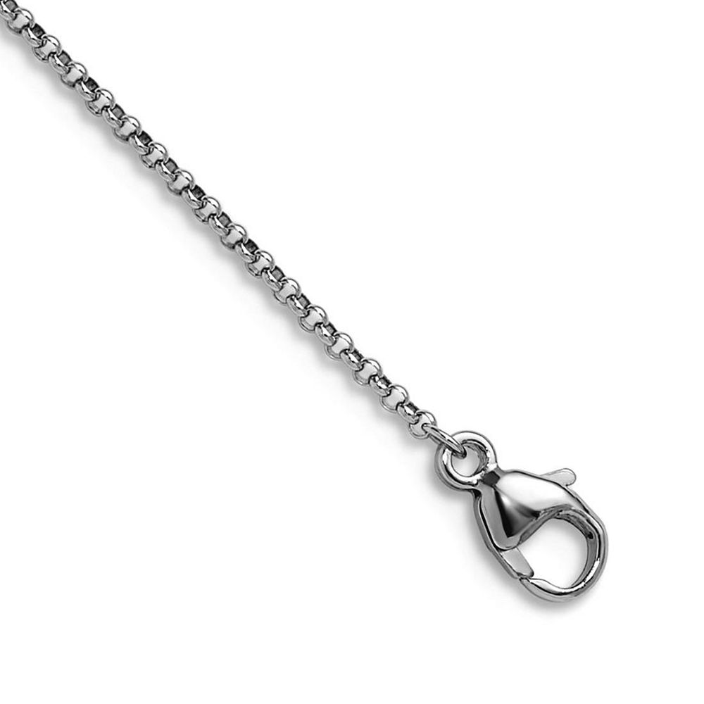 Ожерелье Curata Jewelry Solid 950 Platinum 1.3mm Polished Rolo Chain 16-24 Inch