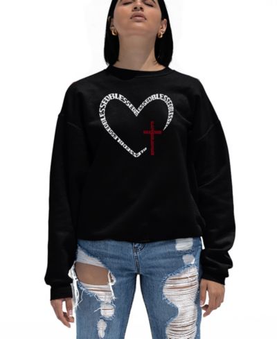 Женская толстовка LA Pop Art Blessed Heart Word Art