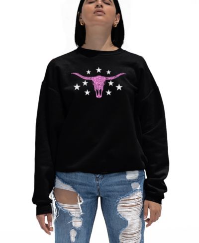 Женский свитшот LA Pop Art Cowgirl Cowskull Word Art Crewneck