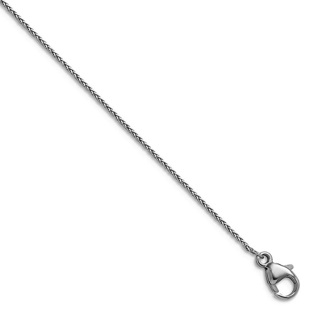Curata Jewelry Solid 950 Platinum 0.7mm Sparkle-Cut Spiga Chain Necklace