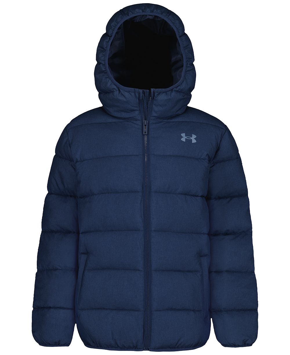 Under Armour Boys' 8-20 Solid Logo Full-Zip Puffer Hooded Jacket