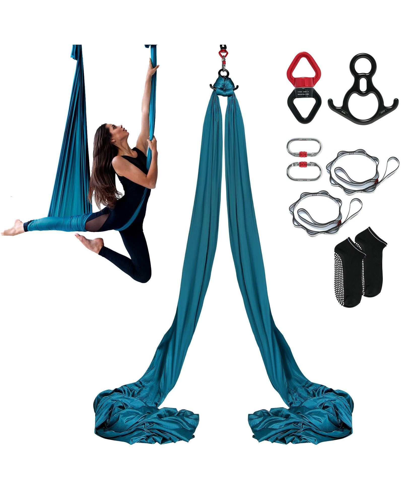Mecale Aerial Silk Yoga Swing with Full Rigging Hardware