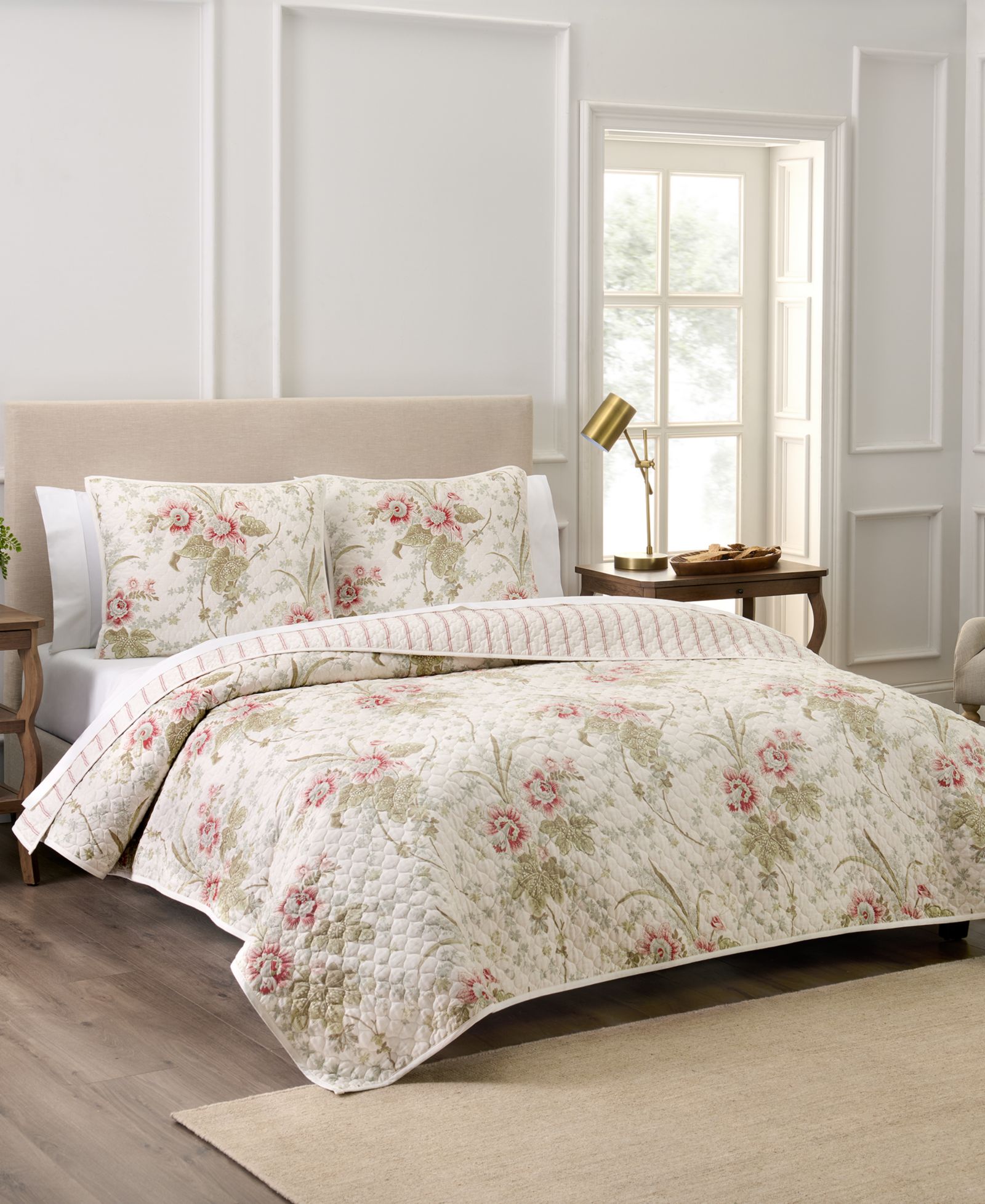 Waverly Stonington Cotton 3-Piece Quilt Set, Queen