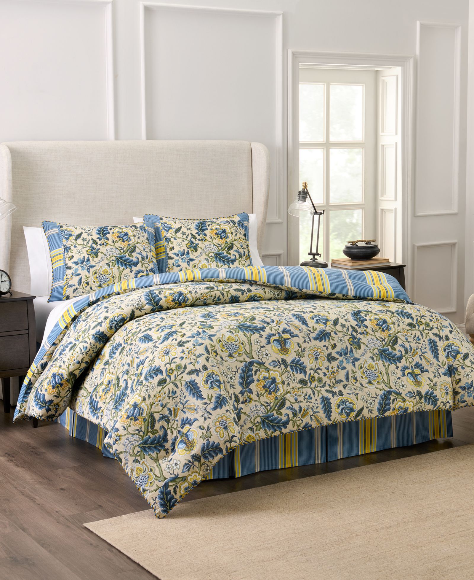 Waverly Imperial Dress Cotton 4-Piece Comforter Set, Queen