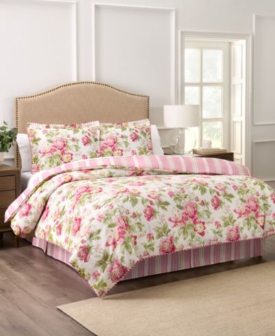 Waverly Forever Peony Cotton 4-Piece Comforter Set, King