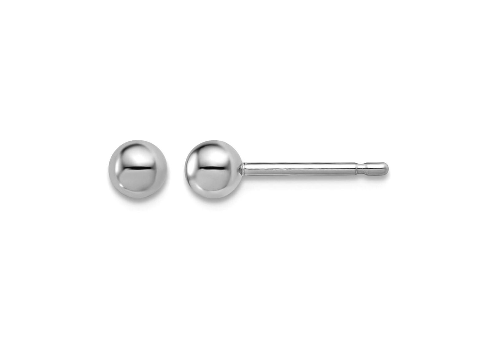 Curata Jewelry Solid 950 Platinum Classic Ball Stud Earrings