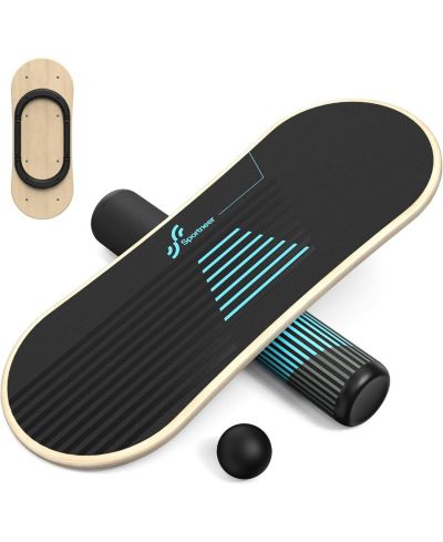 Sportneer Balance Board 7 Modes Wobble Board Adjustable Stoppers Balance Trainer Surf Trainer Physical Therapy with Roller and 2.8 Inch Ball