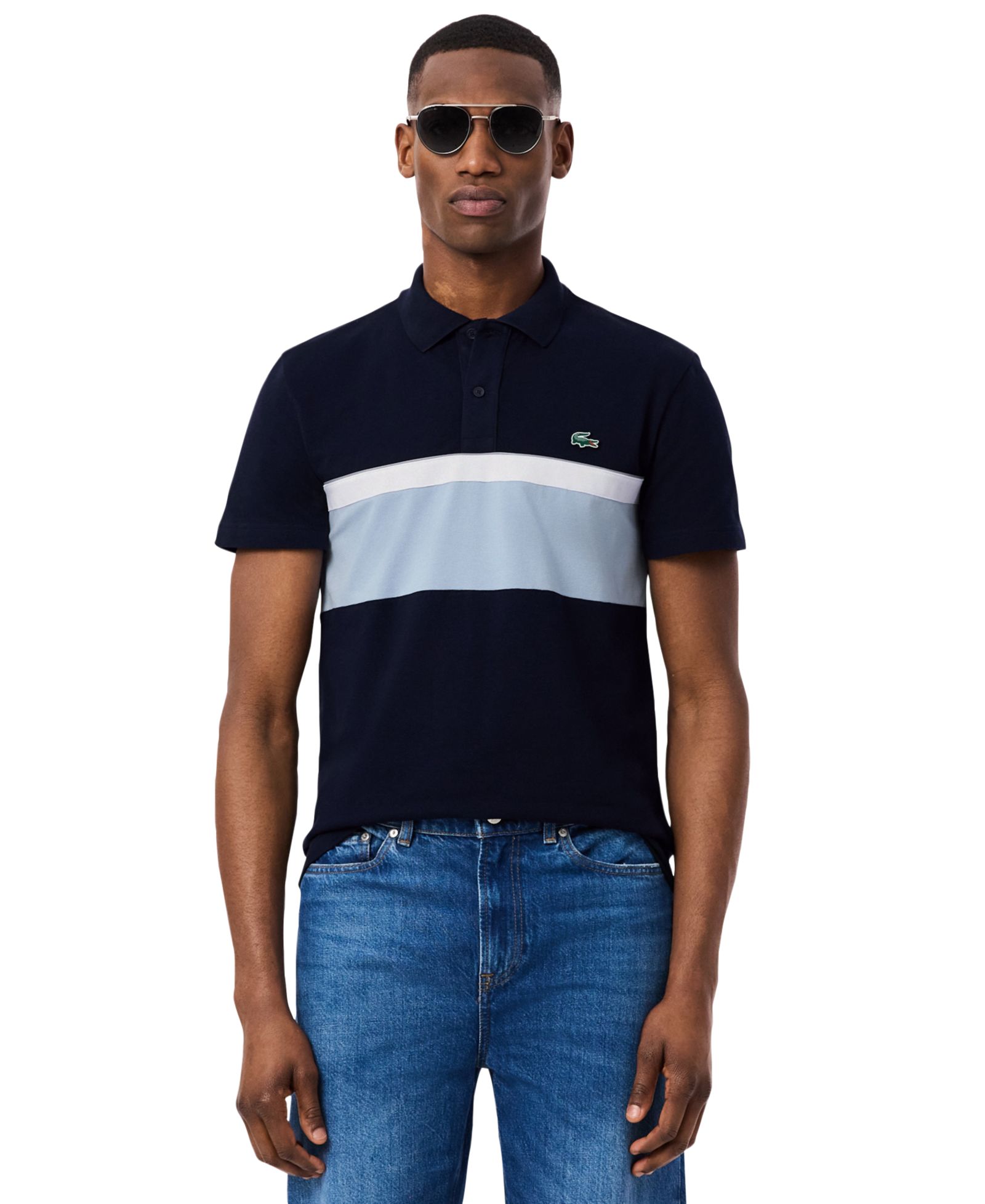 Мужская рубашка-поло Lacoste Regular-Fit с цветовым блоком