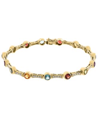 Браслет EFFY Collection Multi-Gemstone (4-1/3 ct. t.w.) & Diamond в золоте поверх серебра