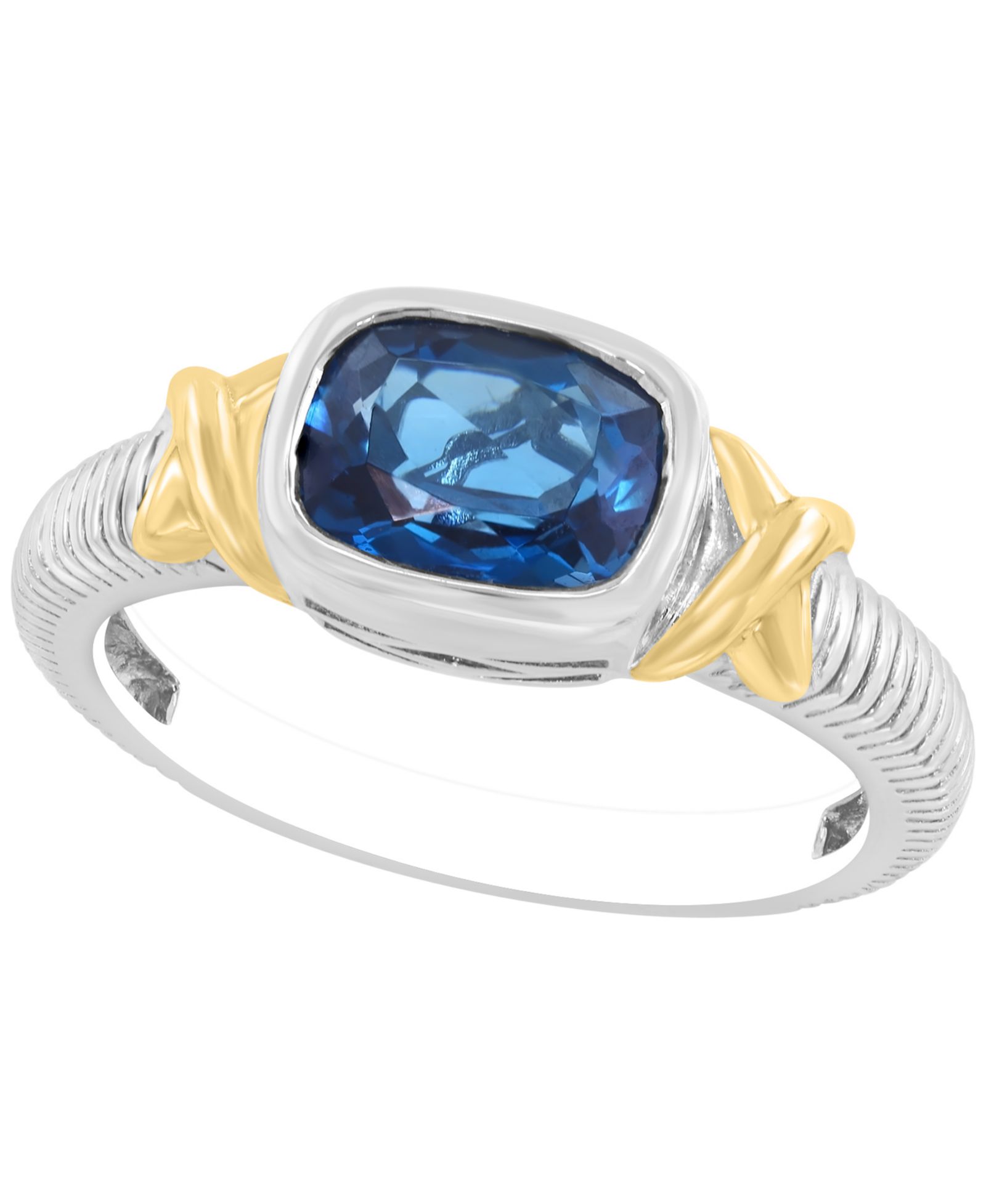 Кольцо EFFY Collection London Blue Topaz (1-1/2 ct. t.w.) из стерлингового серебра с 14k Yellow Gold