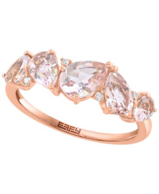 Кольцо EFFY Collection Morganite (1-3/4 ct. t.w.) & Diamond (0.03 ct. t.w.) в 14k Rose Gold