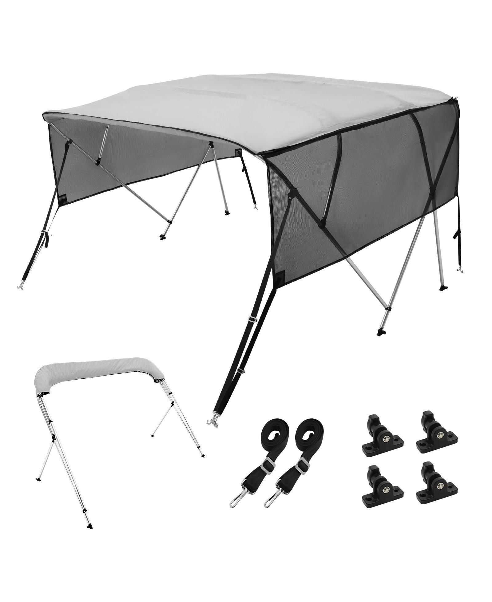 Bimini Top Mecale с 4 дугами, 8 Ft, с сетчатыми боковыми стенками и алюминиевой рамой