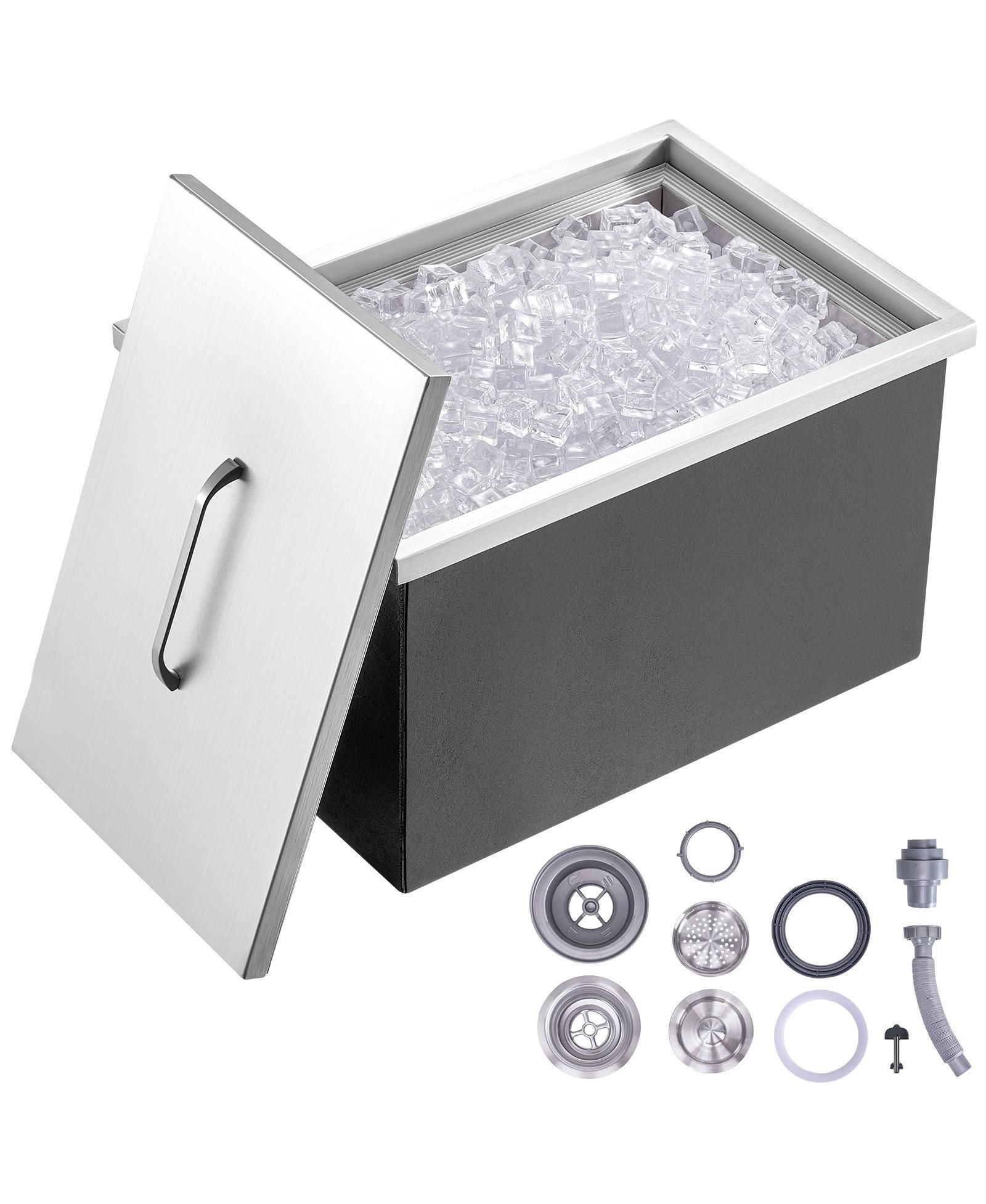 Mecale Stainless Steel Ice Chest, 40 Qt с крышкой