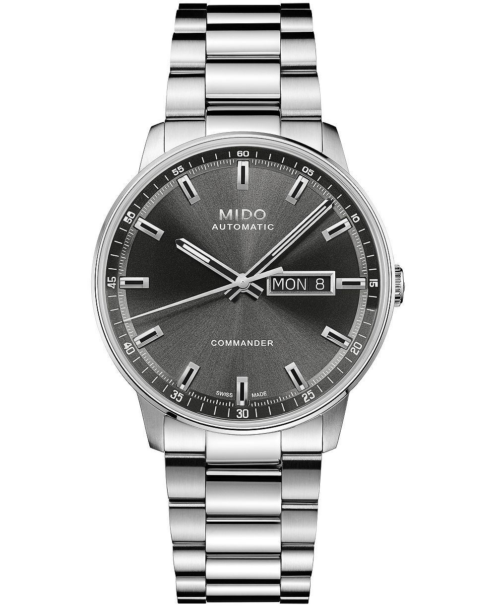 Mido мужские швейцарские автоматические commander datoday день/дата stainless steel часы 40 мм