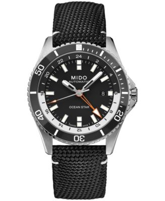 Mido мужские швейцарские автоматические часы Ocean Star GMT с черным нейлоновым ремешком 44 мм