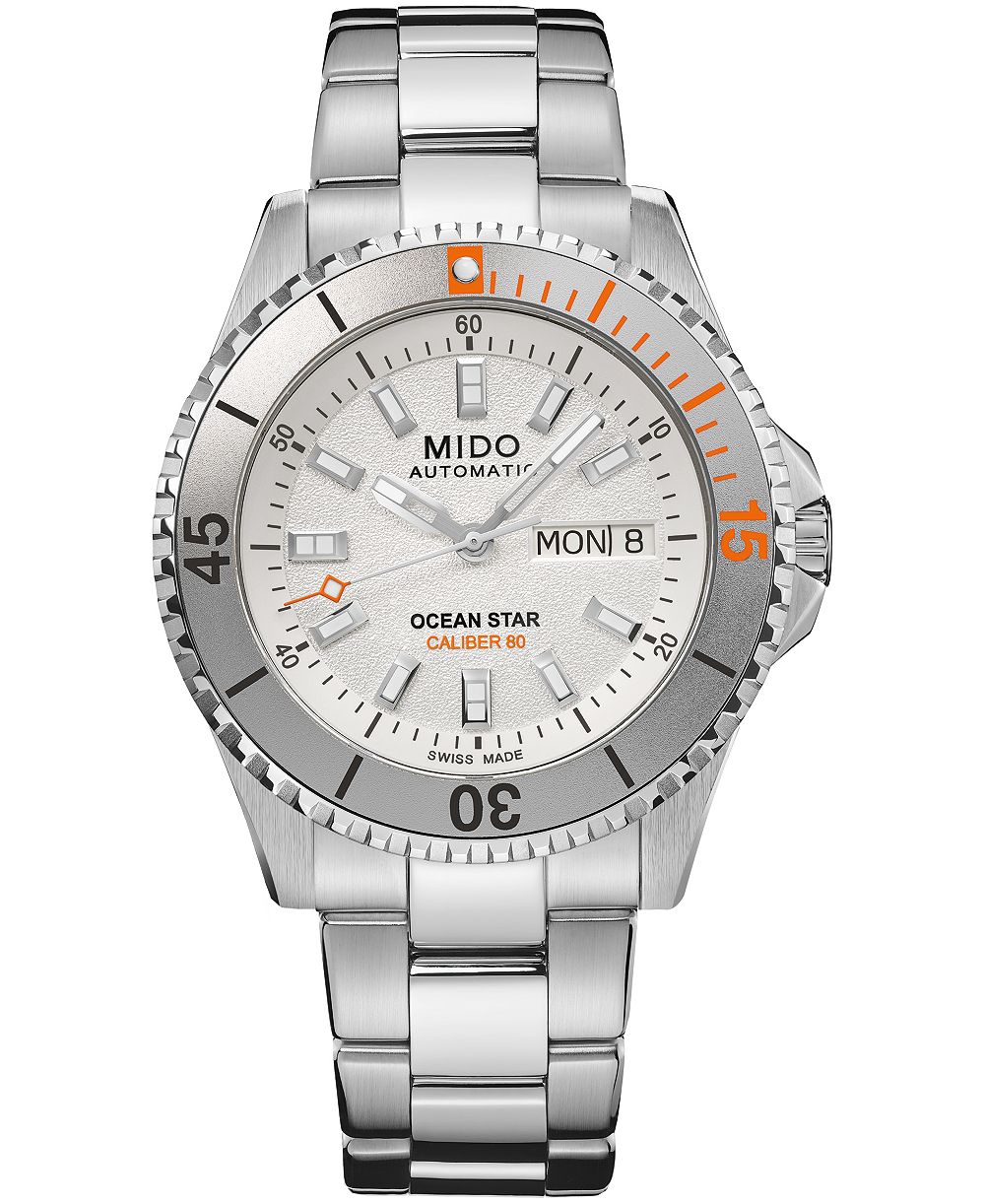 Mido Men's Ocean Star 200 Swiss Automatic Silver Stainless Steel Watch 41mm