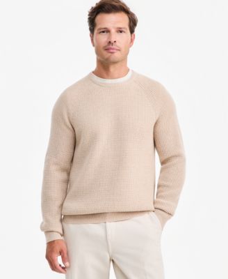 Club Room Men's Cashmere Wool Blend Long-Sleeve Waffle Wool  Crewneck Sweater, Macy's Exclusive