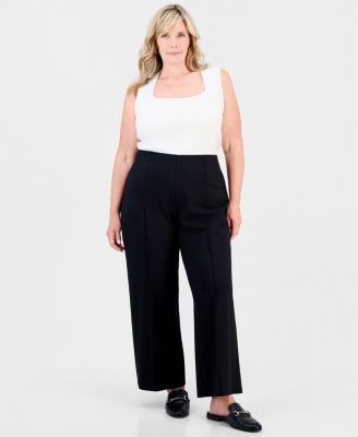JM Collection Plus Size Wide-Leg Relaxed-Fit Pants, Macy's Exclusive