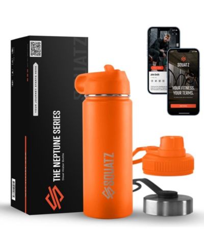 SQUATZ 18 oz Insulated Water Bottle - Double Wall, Leak Proof.