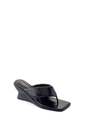 Therapy Australia Women's LENNOX Square Toe Wedge Thong Heel