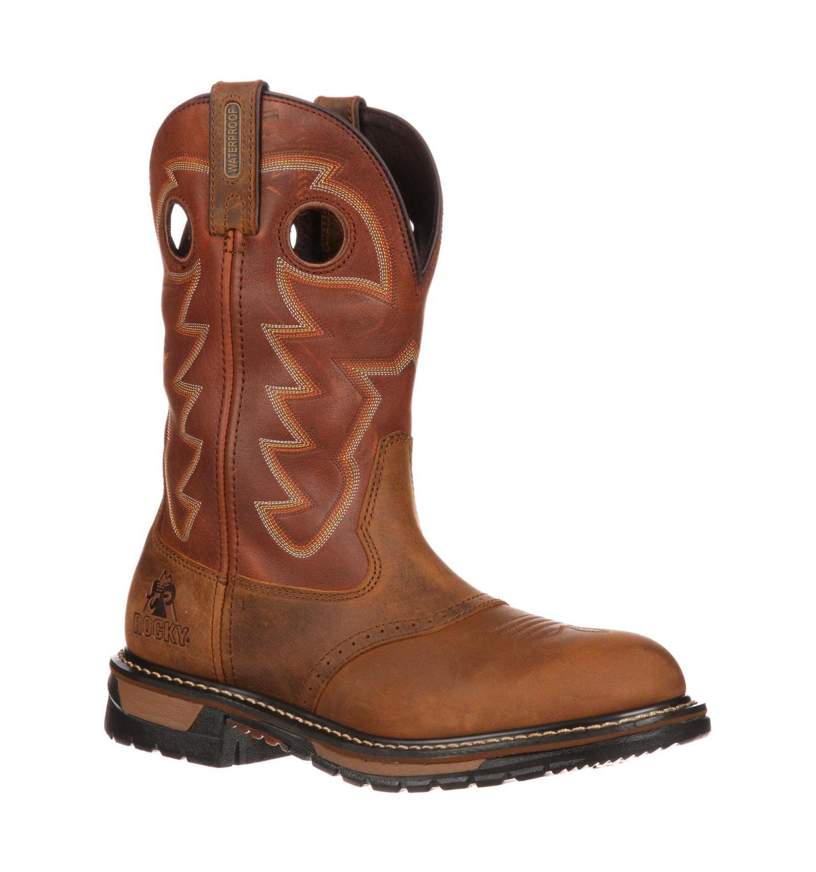 ROCKY Men's Original Ride Branson Saddle Roper Waterproof Western Boot