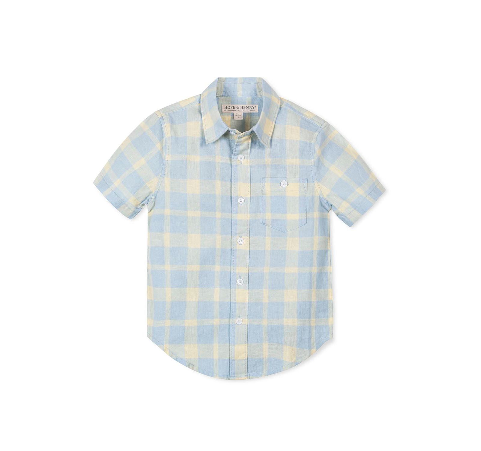 Hope & Henry Boys Linen Short Sleeve Shirt