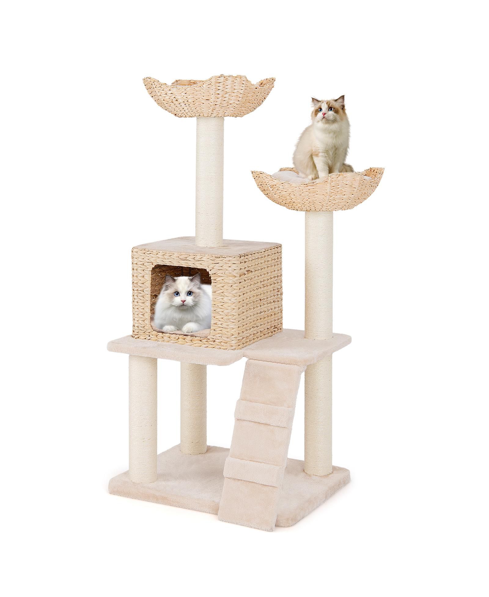 COZITO Cat Tree Cattail Tower with Sisal Posts and Perch