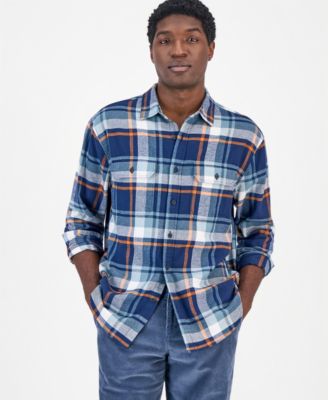 Sun + Stone Men's Hal Plaid Flannel Shirt, Macy's Exclusive