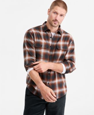 Sun + Stone Men's Joshua Plaid Flannel Shirt, Macy's Exclusive