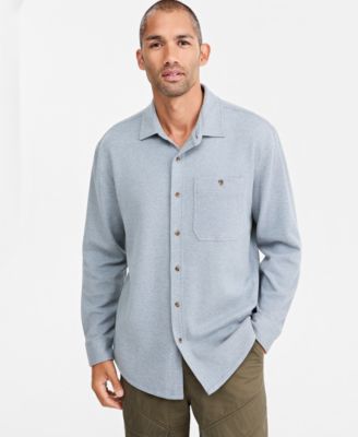 Sun + Stone Men's Heather-Knit Long-Sleeve Shirt, Macy's Exclusive