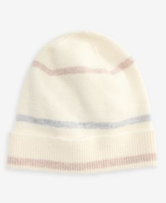 Charter Club Mixed Stripe Cashmere Cuffed Beanie, Macy's Exclusive