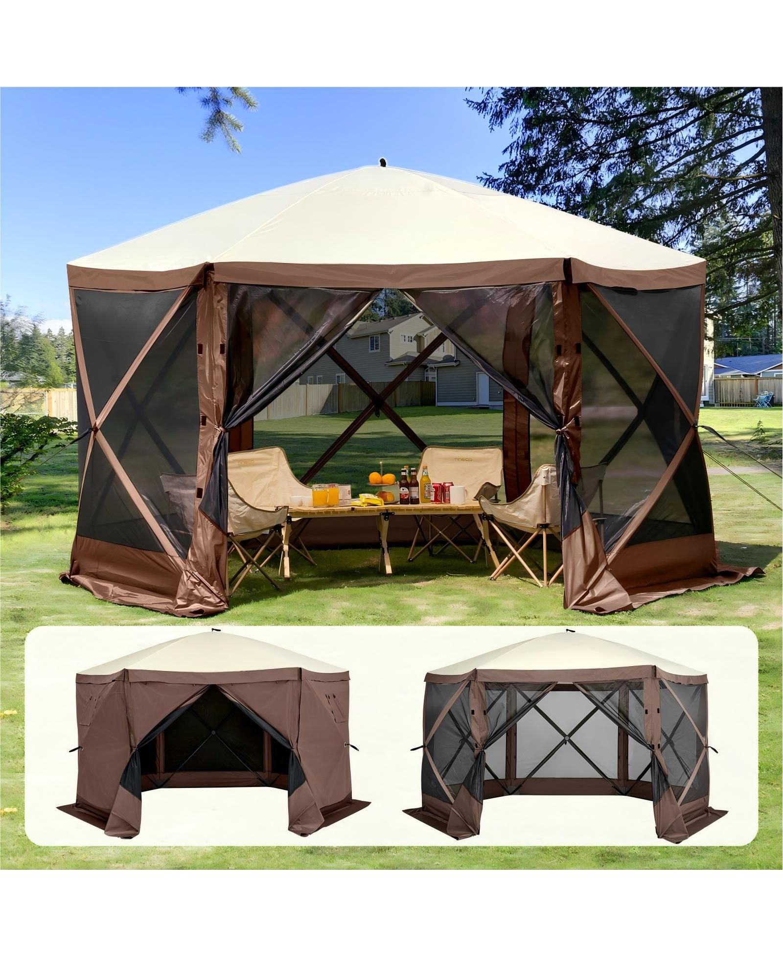 Палатка-шатер GOUUN 11.5 x 11.5 ft Pop-Up Gazebo Screen Tent with Privacy Panels