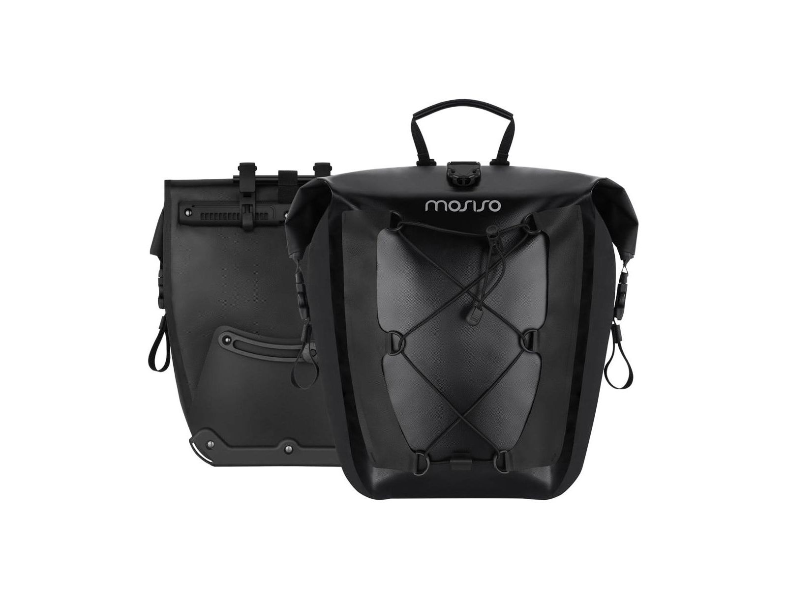 Hikeen Waterproof Bike Panniers 2 Pack 25L Rear Rack Saddle Bags TPU Bicycle Storage Trunk Bag for Commuting Touring Road Mountain Cycling