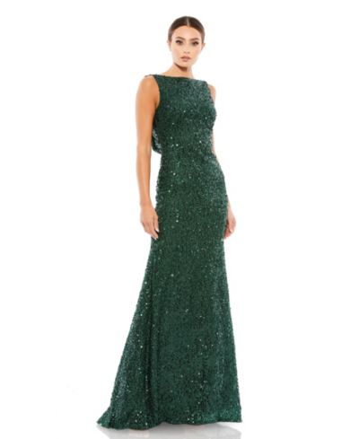Вечернее платье Mac Duggal Petite без рукавов с пайетками и драпировкой на спине