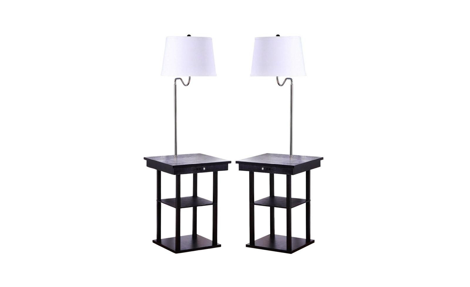 Madison LED Table & Lamp Combo with Charging USB Ports, Set of 2