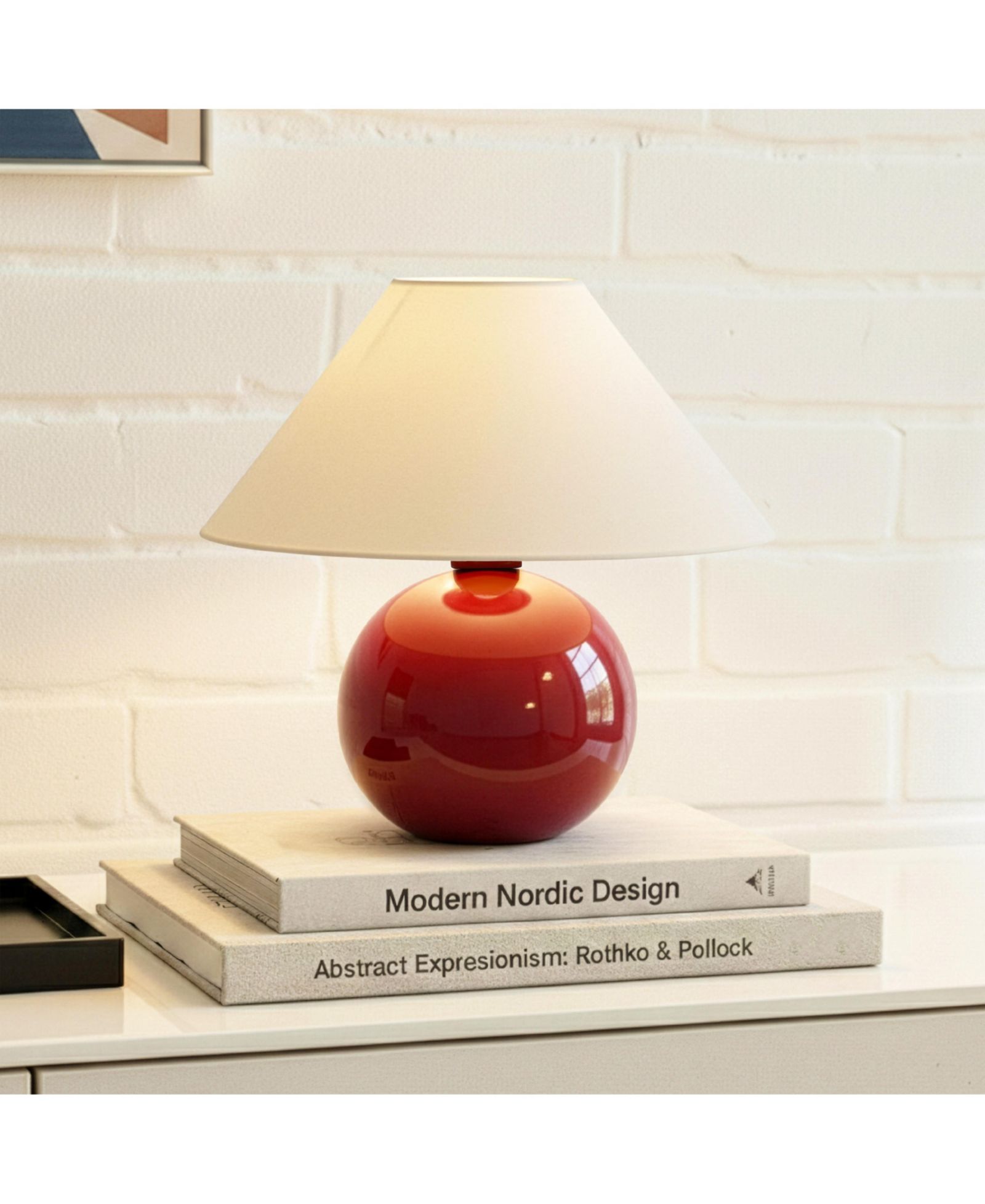 Fiona Classic Ceramic LED Table Lamp with Fabric Empire Shade
