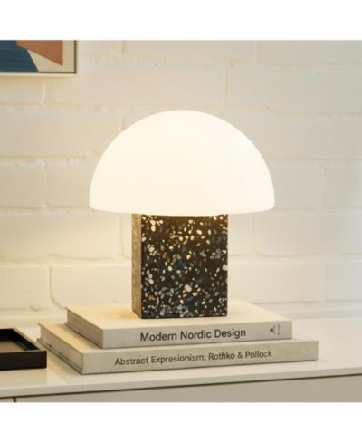 Brightech Gavin Terrazzo LED Table Lamp with Frosted Glass Dome