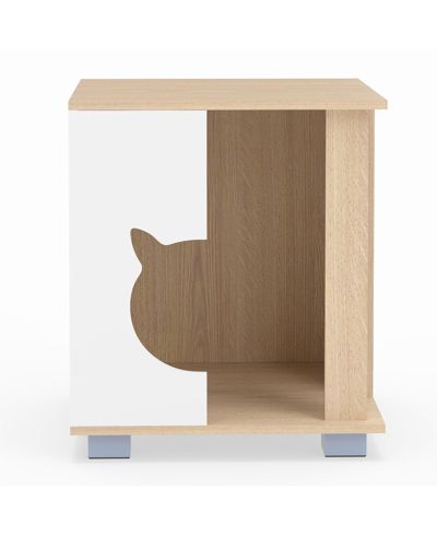 COZITO Cat Condo 17 inch Wooden with Kitty Head Entry and Metal Legs
