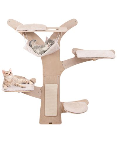 COZITO Cat Tower Wall-Mounted with Hammock Platforms Sisal Mat